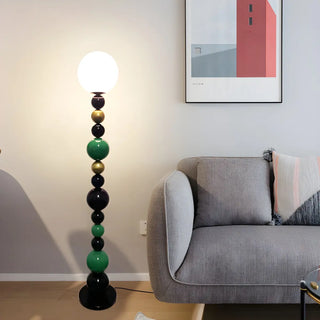 Colorful Round Ball Glass LED Modern Floor Lamp Zawala Image - 2