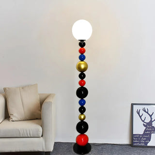Colorful Round Ball Glass LED Modern Floor Lamp Zawala Image - 3