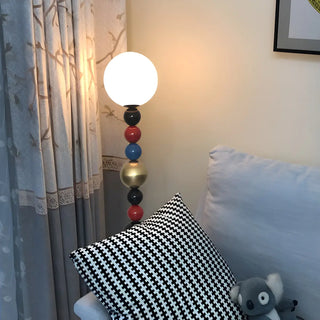 Colorful Round Ball Glass LED Modern Floor Lamp Zawala Image - 4