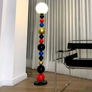 Colorful Round Ball Glass LED Modern Floor Lamp Zawala Image - 9