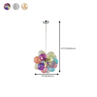 ZOWALA - Modern Colorful Glass Orb Chandelier #size