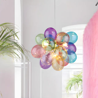 ZOWALA - Modern Colorful Glass Orb Chandelier Image - 10