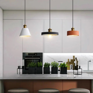 ZOWALA - Colorful Cone Pendant Light Set Modern Metal Design Image - 1