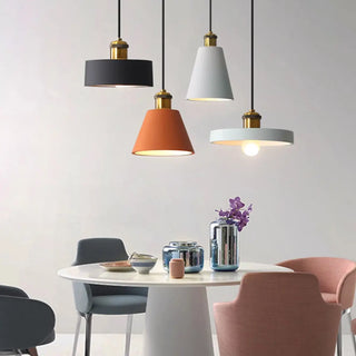 ZOWALA - Colorful Cone Pendant Light Set Modern Metal Design Image - 2