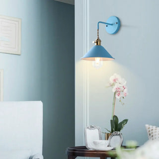 Colorful Modern Industrial Cone Metal Wall Sconce Zawala Image - 19