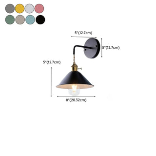 Colorful Modern Industrial Cone Metal Wall Sconce Zawala #size