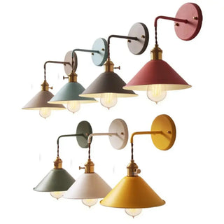 Colorful Modern Industrial Cone Metal Wall Sconce Zawala Image - 6