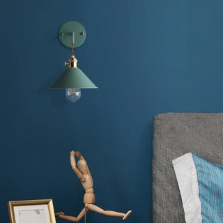 Colorful Modern Industrial Cone Metal Wall Sconce Zawala Image - 9