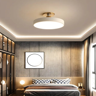 ZOWALA - Modern Concise Beige Circle Semi-Flush Mount Light Image - 1
