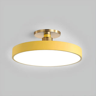 ZOWALA - Modern Concise Beige Circle Semi-Flush Mount Light Image - 10