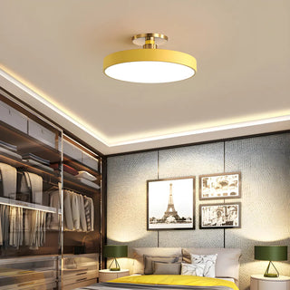 ZOWALA - Modern Concise Beige Circle Semi-Flush Mount Light Image - 11