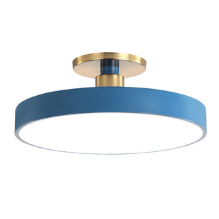 ZOWALA - Modern Concise Beige Circle Semi-Flush Mount Light Image - 12