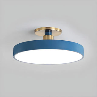 ZOWALA - Modern Concise Beige Circle Semi-Flush Mount Light Image - 13