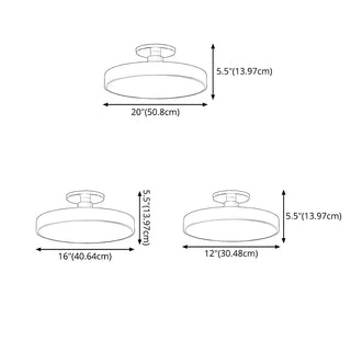 ZOWALA - Modern Concise Beige Circle Semi-Flush Mount Light Image - 14