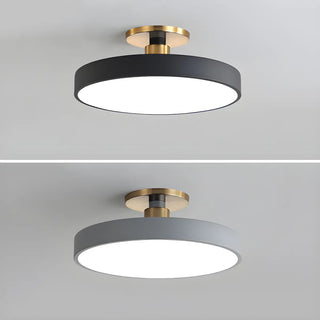 ZOWALA - Modern Concise Beige Circle Semi-Flush Mount Light Image - 15