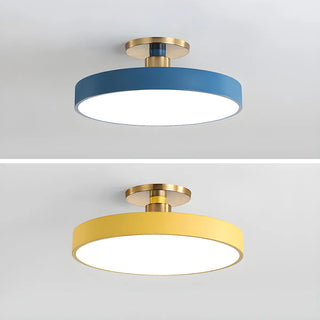 ZOWALA - Modern Concise Beige Circle Semi-Flush Mount Light Image - 17