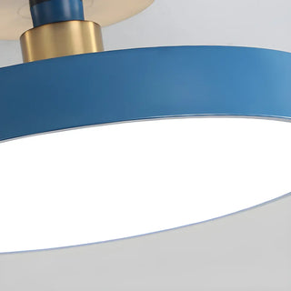 ZOWALA - Modern Concise Beige Circle Semi-Flush Mount Light Image - 18