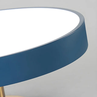ZOWALA - Modern Concise Beige Circle Semi-Flush Mount Light Image - 19