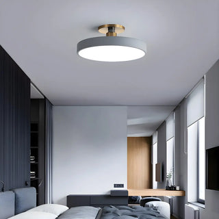 ZOWALA - Modern Concise Beige Circle Semi-Flush Mount Light Image - 2