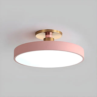 ZOWALA - Modern Concise Beige Circle Semi-Flush Mount Light Image - 3