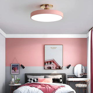 ZOWALA - Modern Concise Beige Circle Semi-Flush Mount Light Image - 4