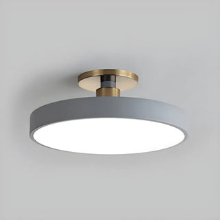 ZOWALA - Modern Concise Beige Circle Semi-Flush Mount Light Image - 5