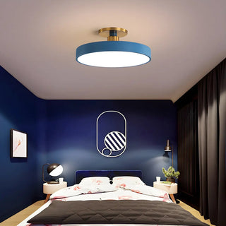 ZOWALA - Modern Concise Beige Circle Semi-Flush Mount Light Image - 8