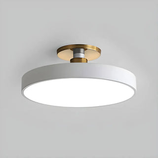 ZOWALA - Modern Concise Beige Circle Semi-Flush Mount Light Image - 9
