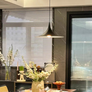 Modern Cone Metal Pendant Light for Kitchen Black Zawala Image - 1
