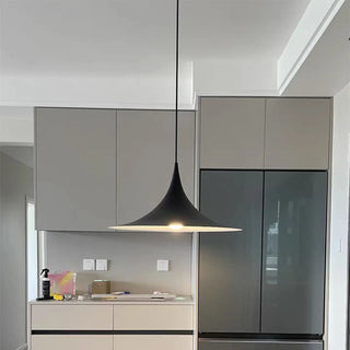 Modern Cone Metal Pendant Light for Kitchen Black Zawala Image - 2
