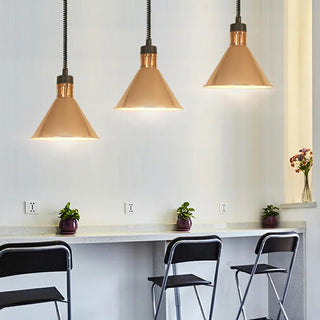 ZOWALA - Modern Colorful Cone Metal Dining Room Pendant Light Image - 6