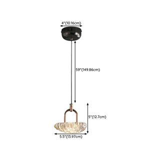 ZOWALA - Modern Copper Clear Acrylic Pebble Pendant Light #size