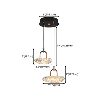 ZOWALA - Modern Copper Clear Acrylic Pebble Pendant Light Image - 16