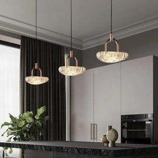 ZOWALA - Modern Copper Clear Acrylic Pebble Pendant Light Image - 2