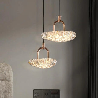 ZOWALA - Modern Copper Clear Acrylic Pebble Pendant Light Image - 3