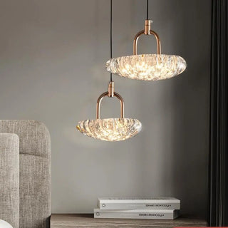 ZOWALA - Modern Copper Clear Acrylic Pebble Pendant Light Image - 4