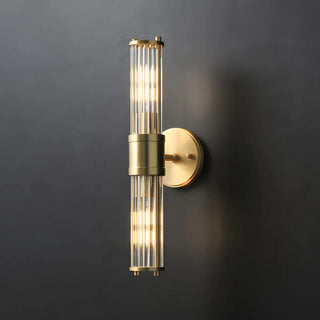 Contemporary Ribbed Glass Bathroom Mirror Vanity Light Zawala Image - 10
