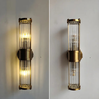 Contemporary Ribbed Glass Bathroom Mirror Vanity Light Zawala Image - 11
