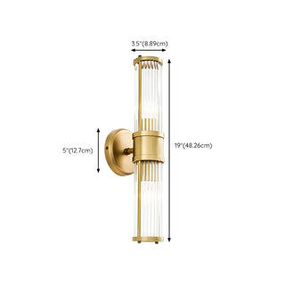 Contemporary Ribbed Glass Bathroom Mirror Vanity Light Zawala Image - 16