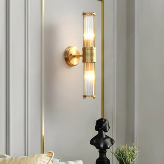 Contemporary Ribbed Glass Bathroom Mirror Vanity Light Zawala Image - 3