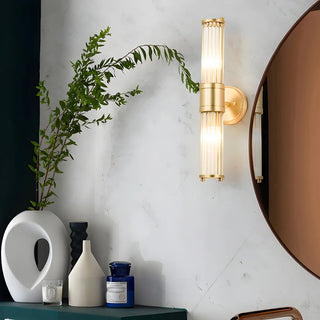 Contemporary Ribbed Glass Bathroom Mirror Vanity Light Zawala Image - 4