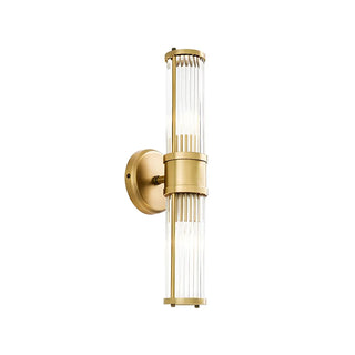 Contemporary Ribbed Glass Bathroom Mirror Vanity Light Zawala Image - 9