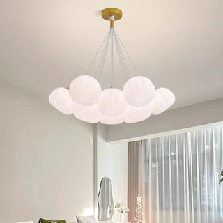 ZOWALA - White Pumpkin Resin Cluster Living Room Bubble Chandelier Image - 1