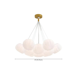 ZOWALA - White Pumpkin Resin Cluster Living Room Bubble Chandelier #size