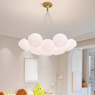 ZOWALA - White Pumpkin Resin Cluster Living Room Bubble Chandelier Image - 2