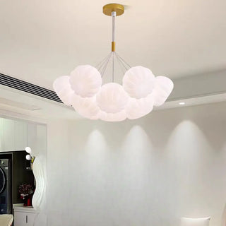 ZOWALA - White Pumpkin Resin Cluster Living Room Bubble Chandelier Image - 4