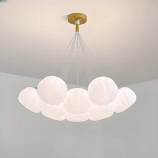 ZOWALA - White Pumpkin Resin Cluster Living Room Bubble Chandelier Image - 5