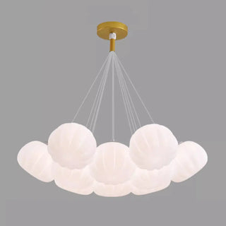 ZOWALA - White Pumpkin Resin Cluster Living Room Bubble Chandelier Image - 6