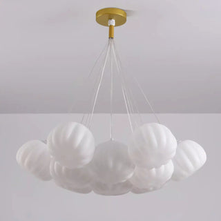 ZOWALA - White Pumpkin Resin Cluster Living Room Bubble Chandelier Image - 7