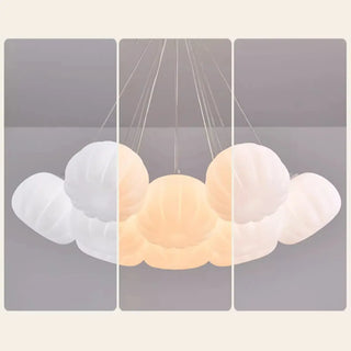 ZOWALA - White Pumpkin Resin Cluster Living Room Bubble Chandelier Image - 9